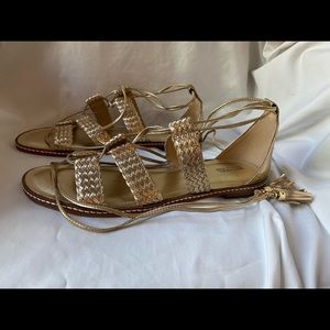 Michael Kors gold metallic sandals